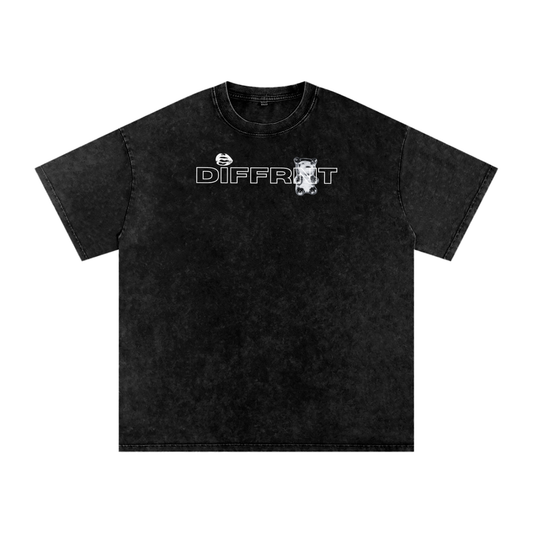 'chill bear' acid wash tee